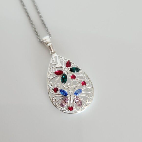 Swarovski Crystals Multi Color Necklace - Picture 6 of 9
